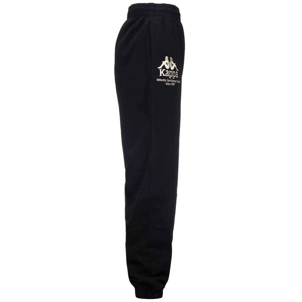 Men Kappa Authentic Giova Organic Pants Black | QL2985736