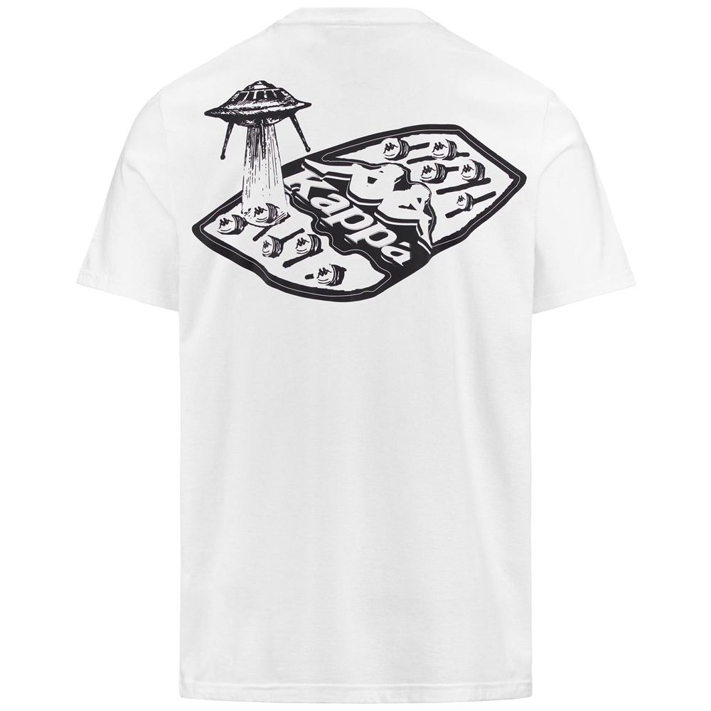 Men Kappa Authentic Graphik Lamar T-Shirt White | NH3948275