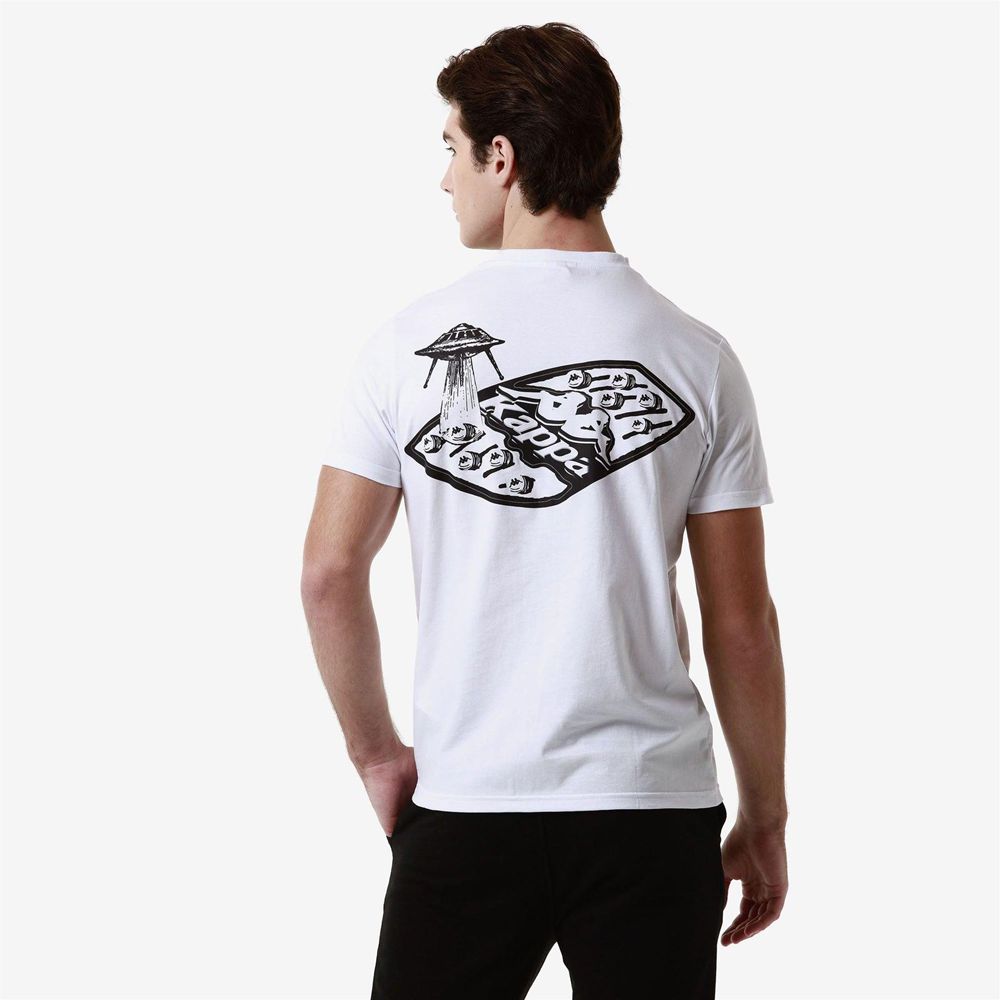 Men Kappa Authentic Graphik Lamar T-Shirt White | NH3948275