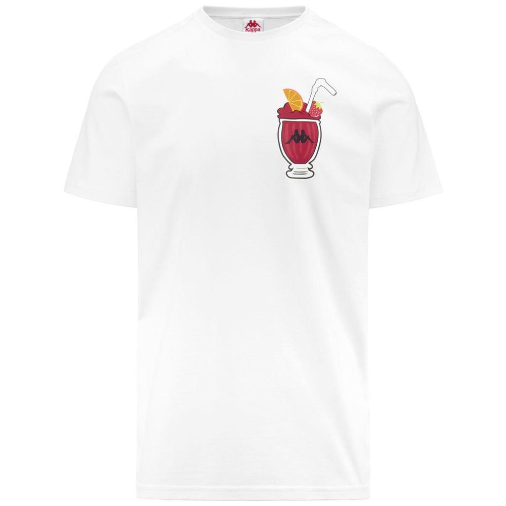 Men Kappa Authentic Graphik Leugene T-Shirt White | UH4685291