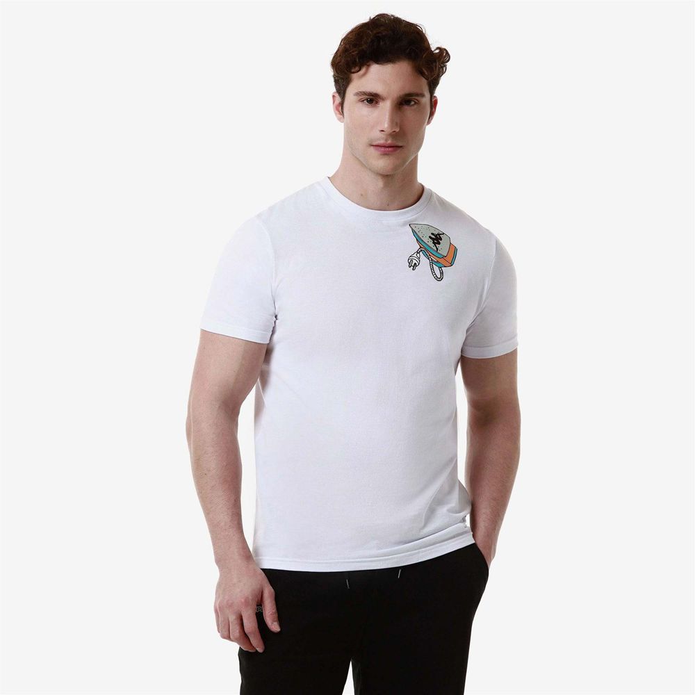 Men Kappa Authentic Graphik Lloyd T-Shirt White | VM3108475