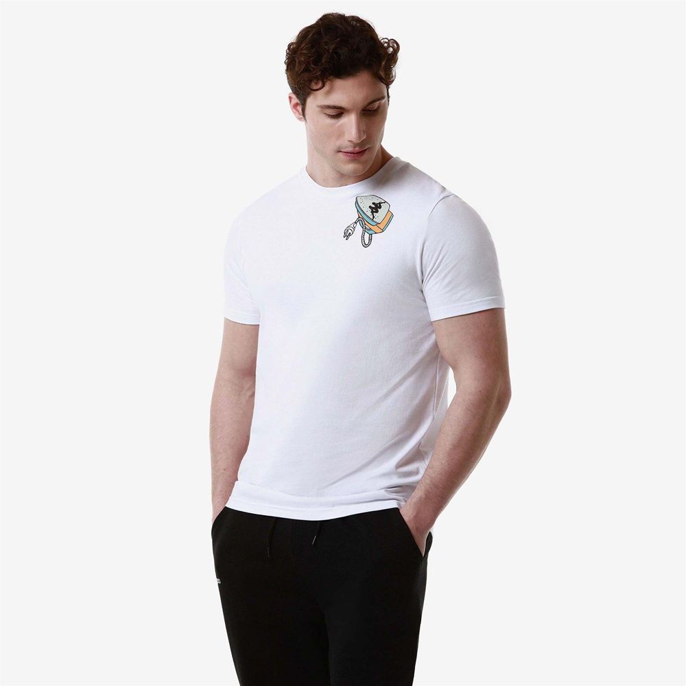 Men Kappa Authentic Graphik Lloyd T-Shirt White | VM3108475