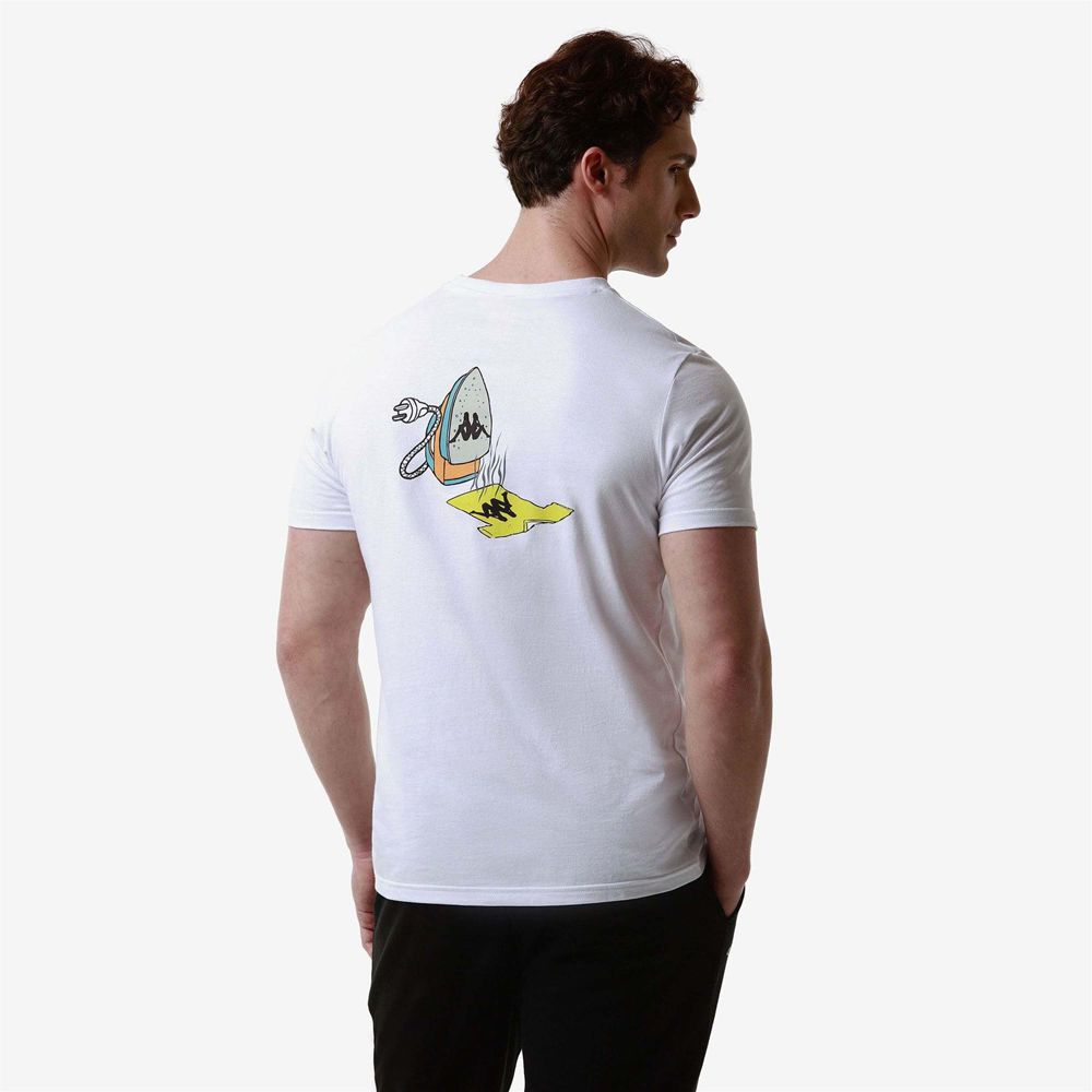 Men Kappa Authentic Graphik Lloyd T-Shirt White | VM3108475