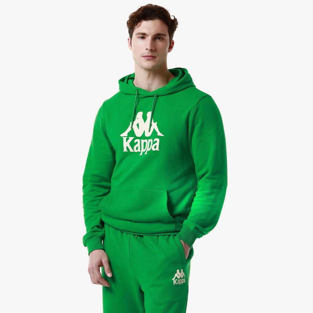 Men Kappa Authentic Malmo 2 Hoodie Green | CE4961072