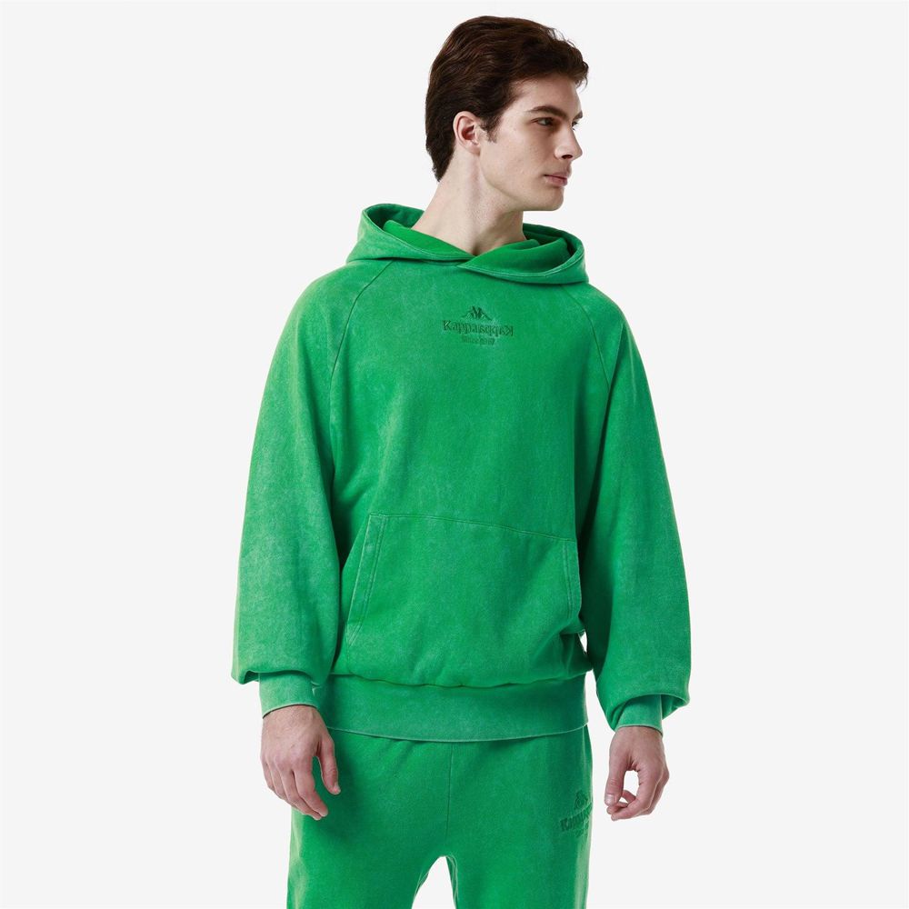 Men Kappa Authentic Premium Lome Hoodie Green | QD0795281