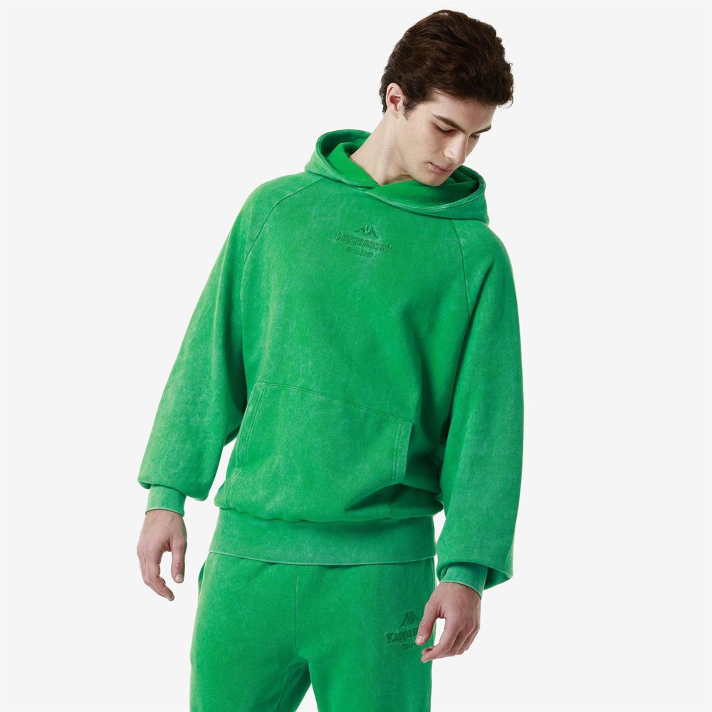 Men Kappa Authentic Premium Lome Hoodie Green | QD0795281