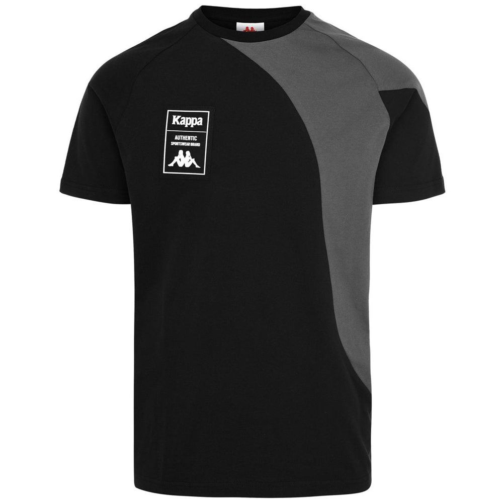 Men Kappa Authentic Tech Vuchik T-Shirt Black | HS6572310