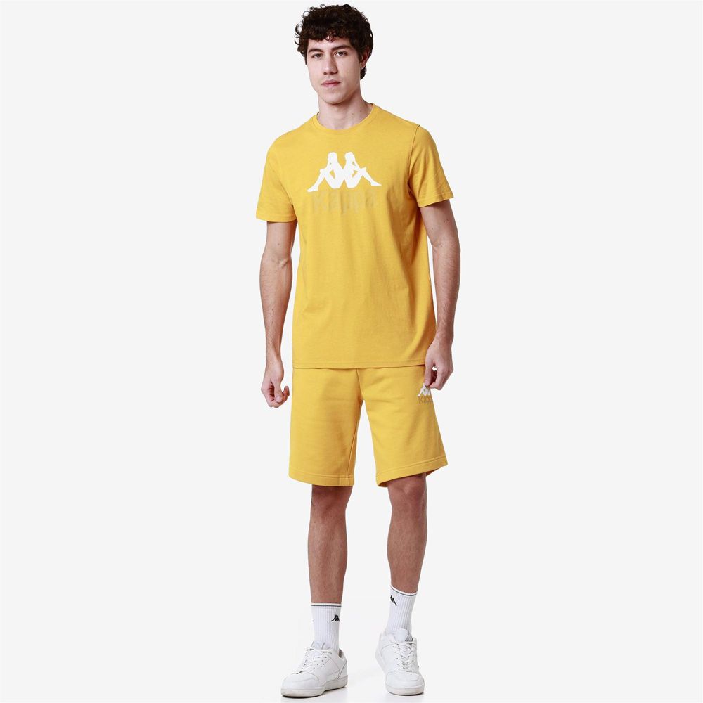 Men Kappa Authentic Uppsala 2 Shorts Yellow | YE1849203