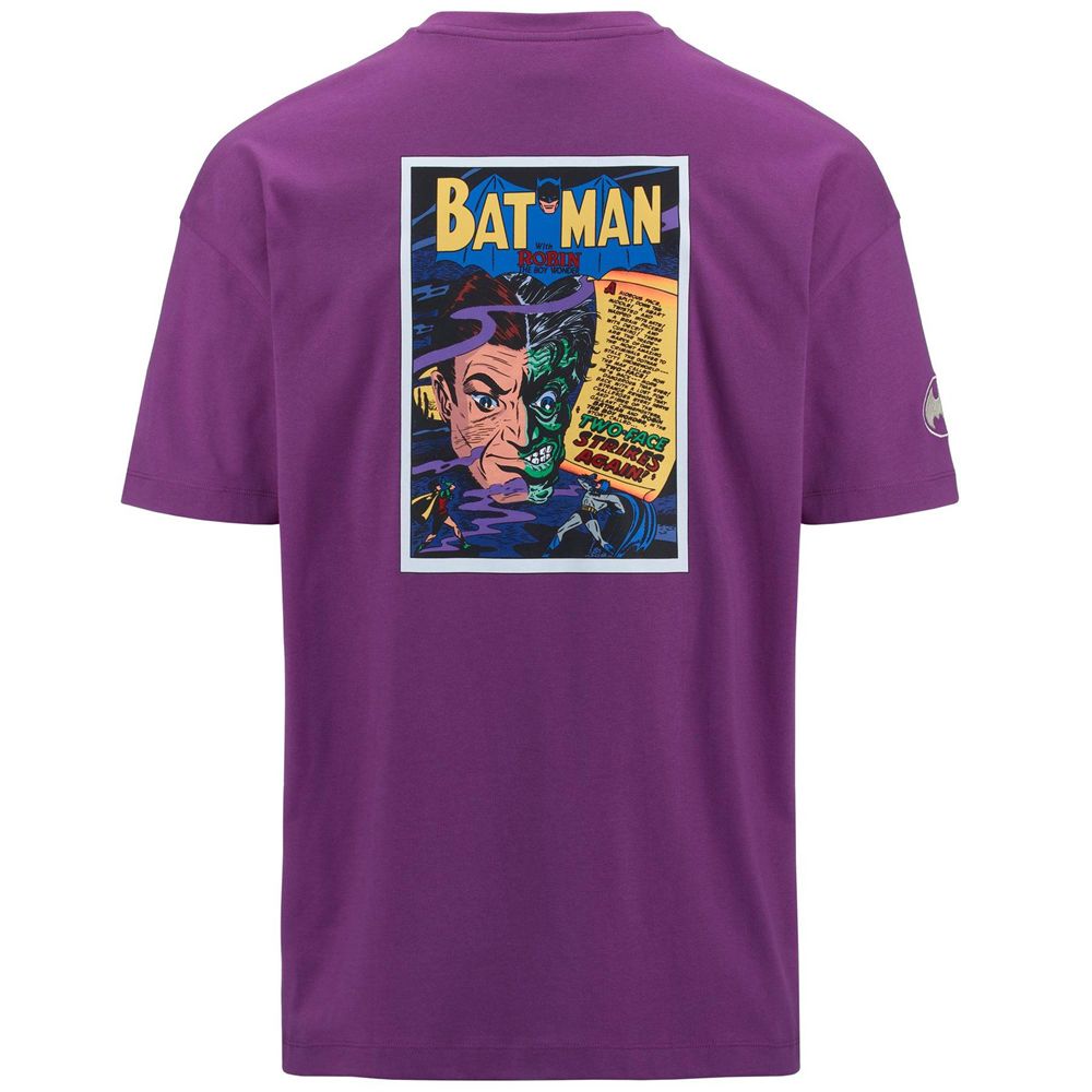 Men Kappa Authentic Zaki Warner Bros T-Shirt Purple | DZ7150269