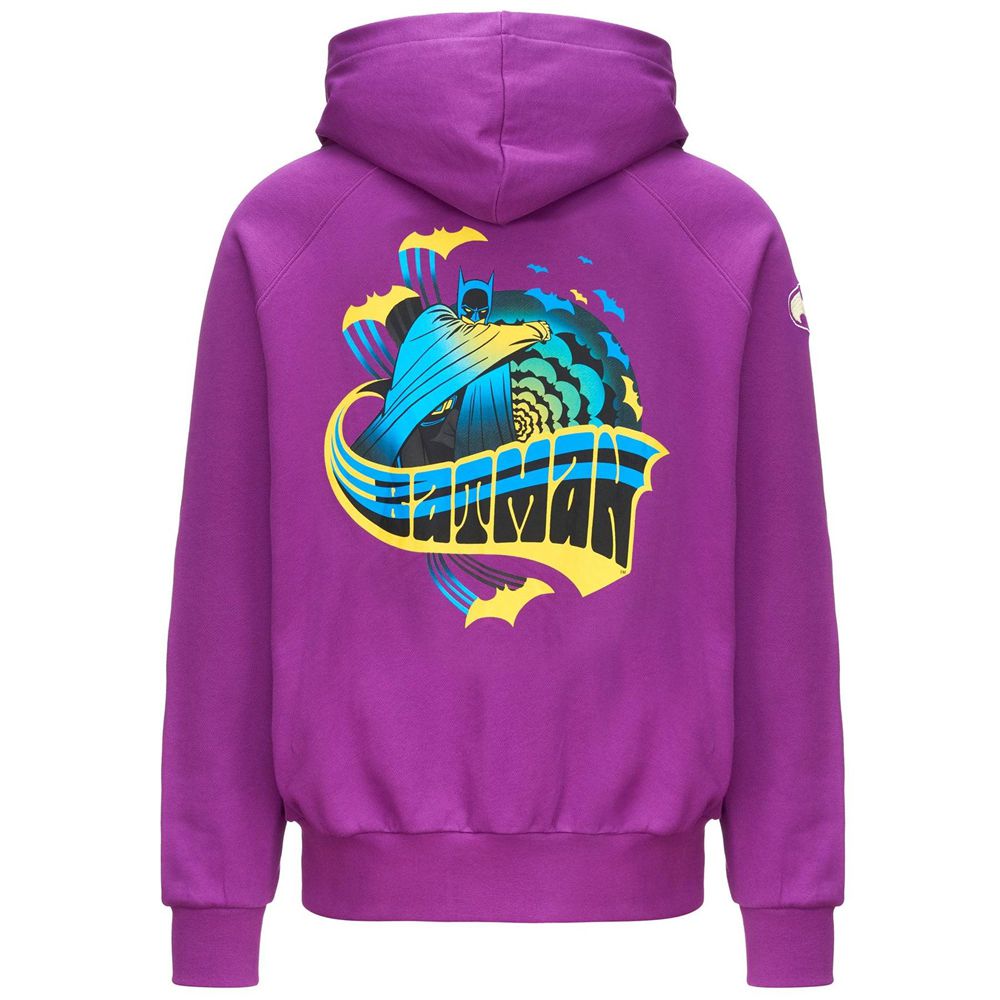 Men Kappa Authentic Zefiro Warner Bros Hoodie Purple | HI2813697