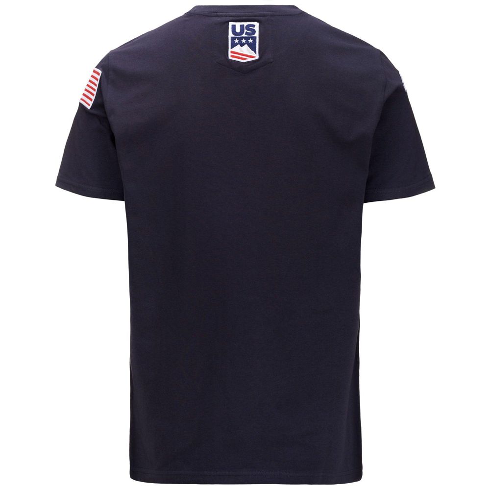 Men Kappa Ayba2 Skud Us T-Shirt Navy | VT0623745