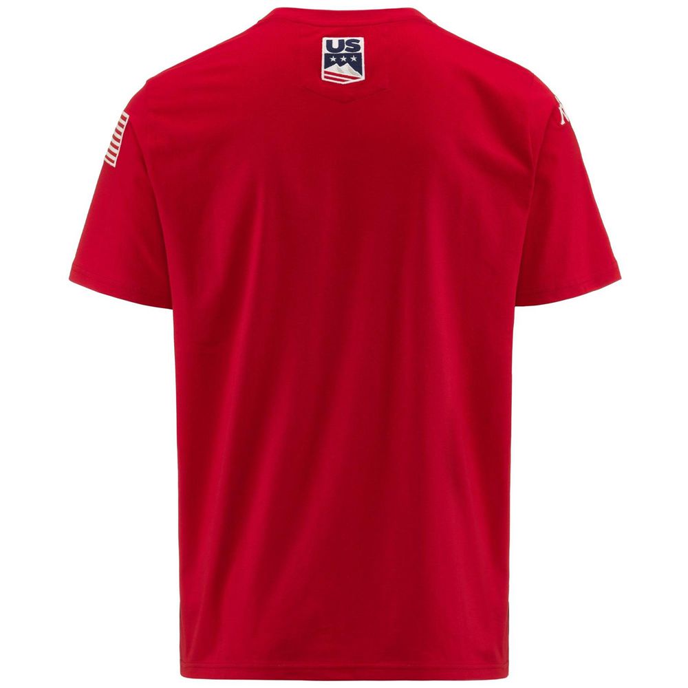 Men Kappa Ayba2 Snb Us T-Shirt Red | LA7948352