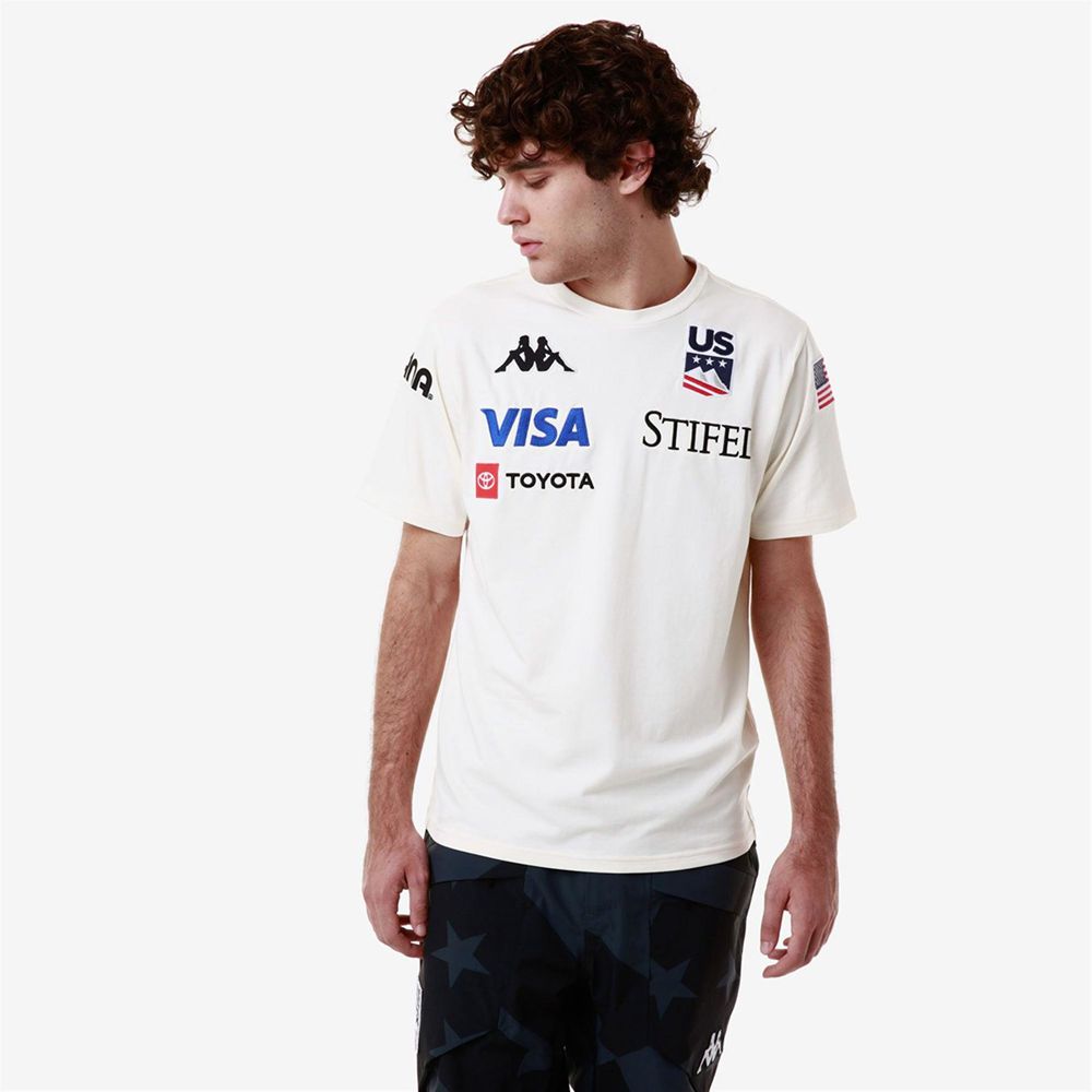 Men Kappa Ayba2 Us T-Shirt White | FD7065819