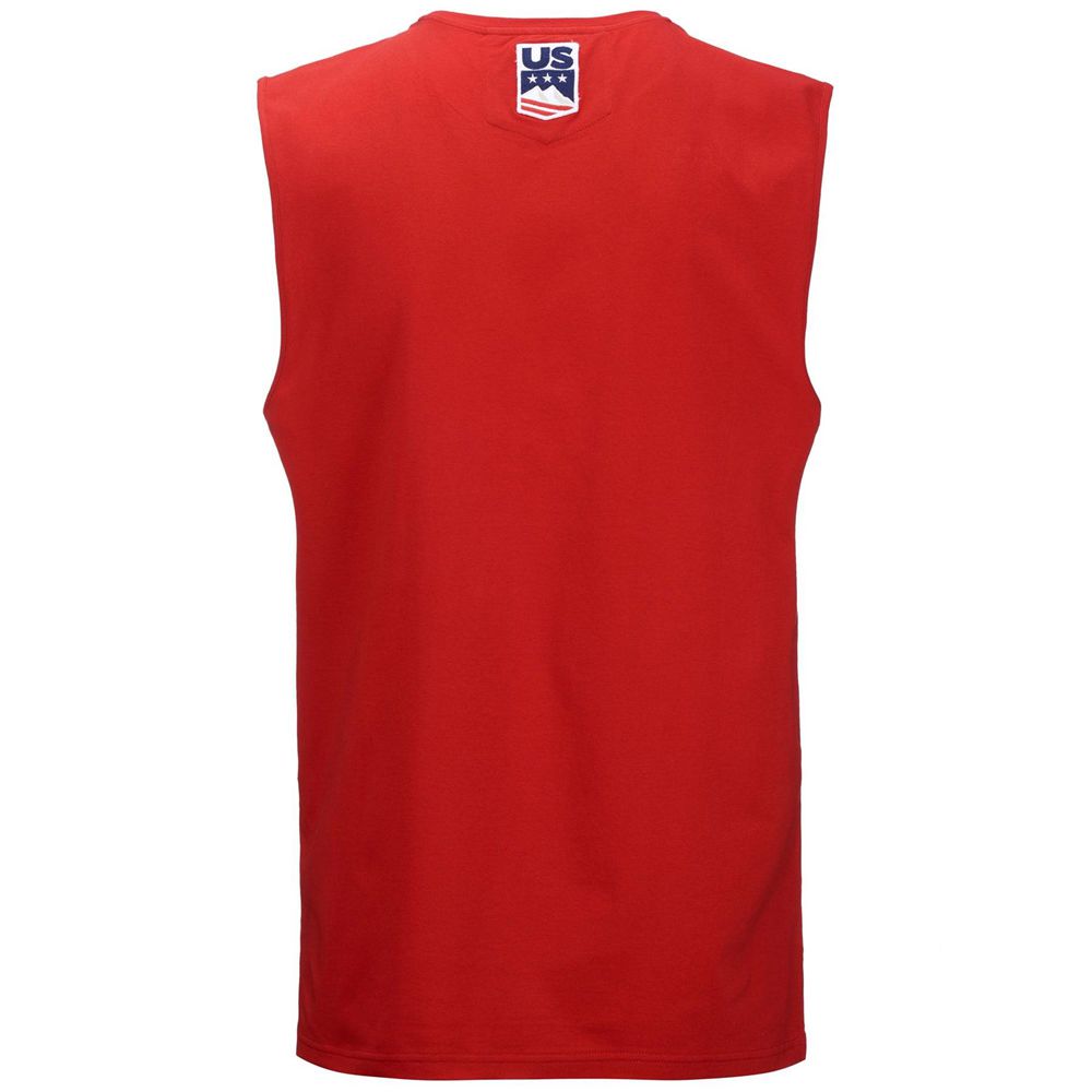 Men Kappa Drideca Us Tank Top Red | VI1487965