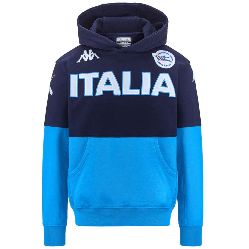 Men Kappa Eroi Hood Italia Fick Hoodie Blue | CM5672814