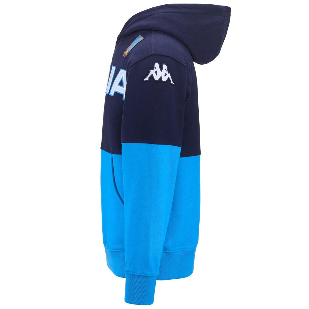 Men Kappa Eroi Hood Italia Fis Hoodie Blue | BK0214953