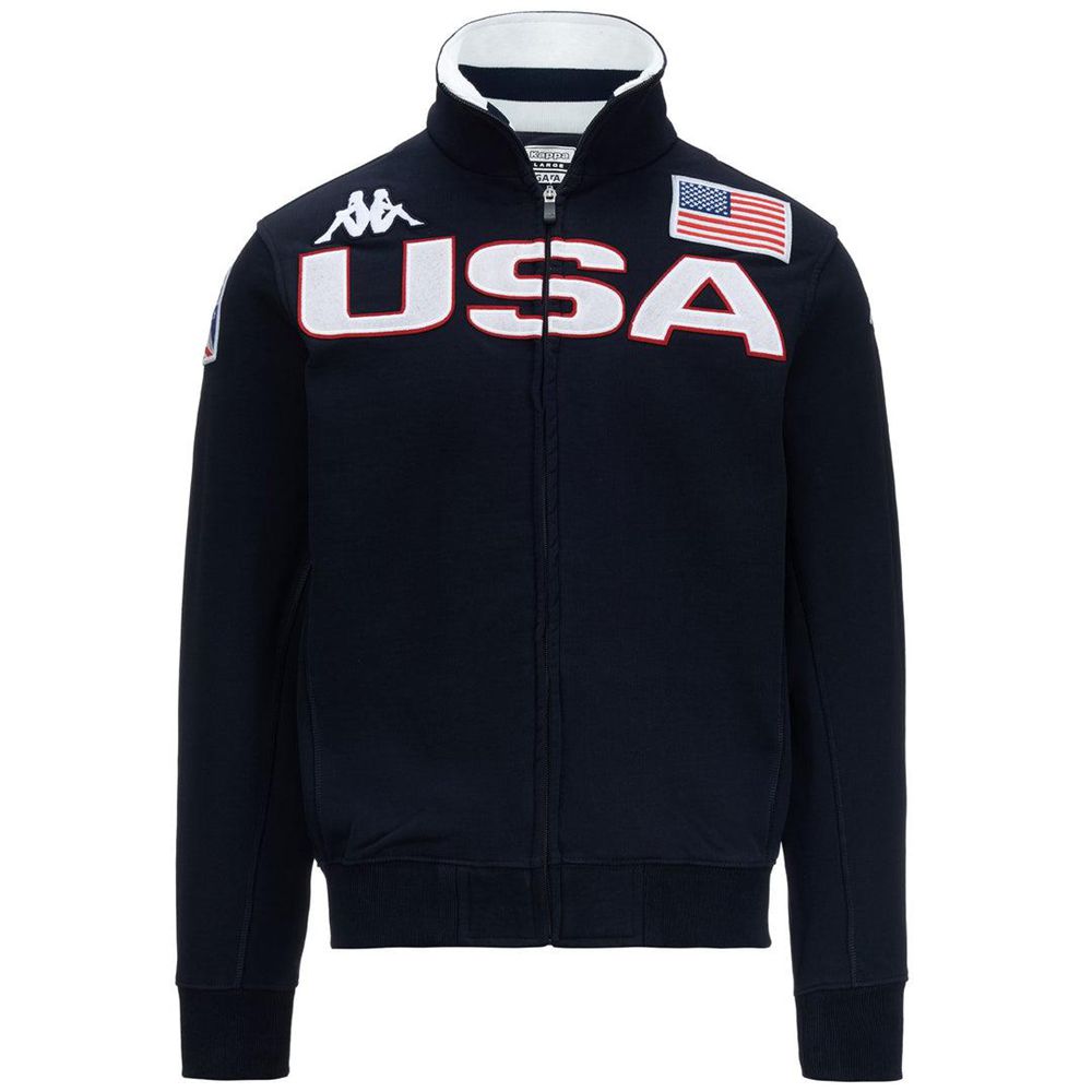 Men Kappa Eroi Jkt Usa Us Jacket Navy | KZ6897143