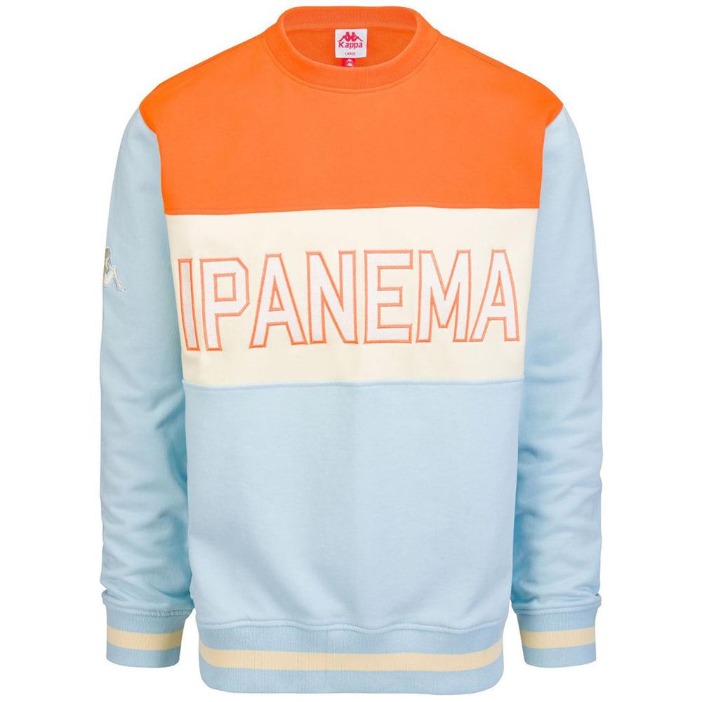 Men Kappa Eroi Round Ipanema Sweater Blue | HG7102596