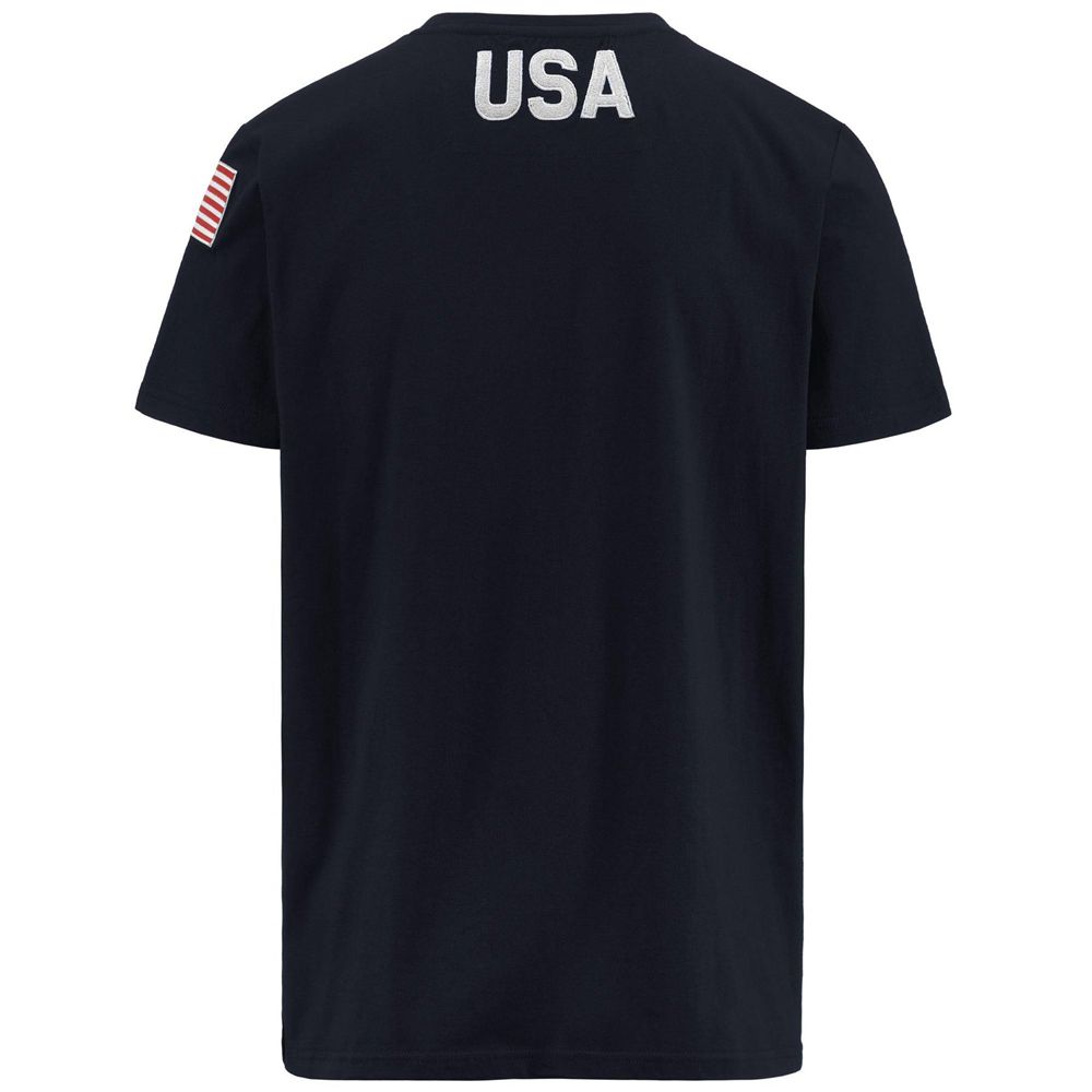 Men Kappa Estessi Us T-Shirt Navy | WQ1645923