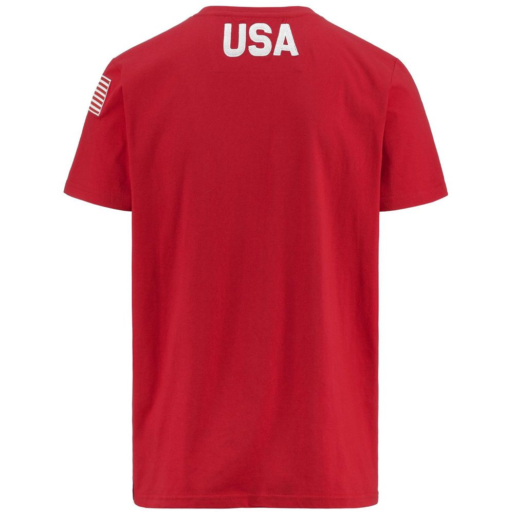 Men Kappa Estessi Us T-Shirt Red | JT0871462