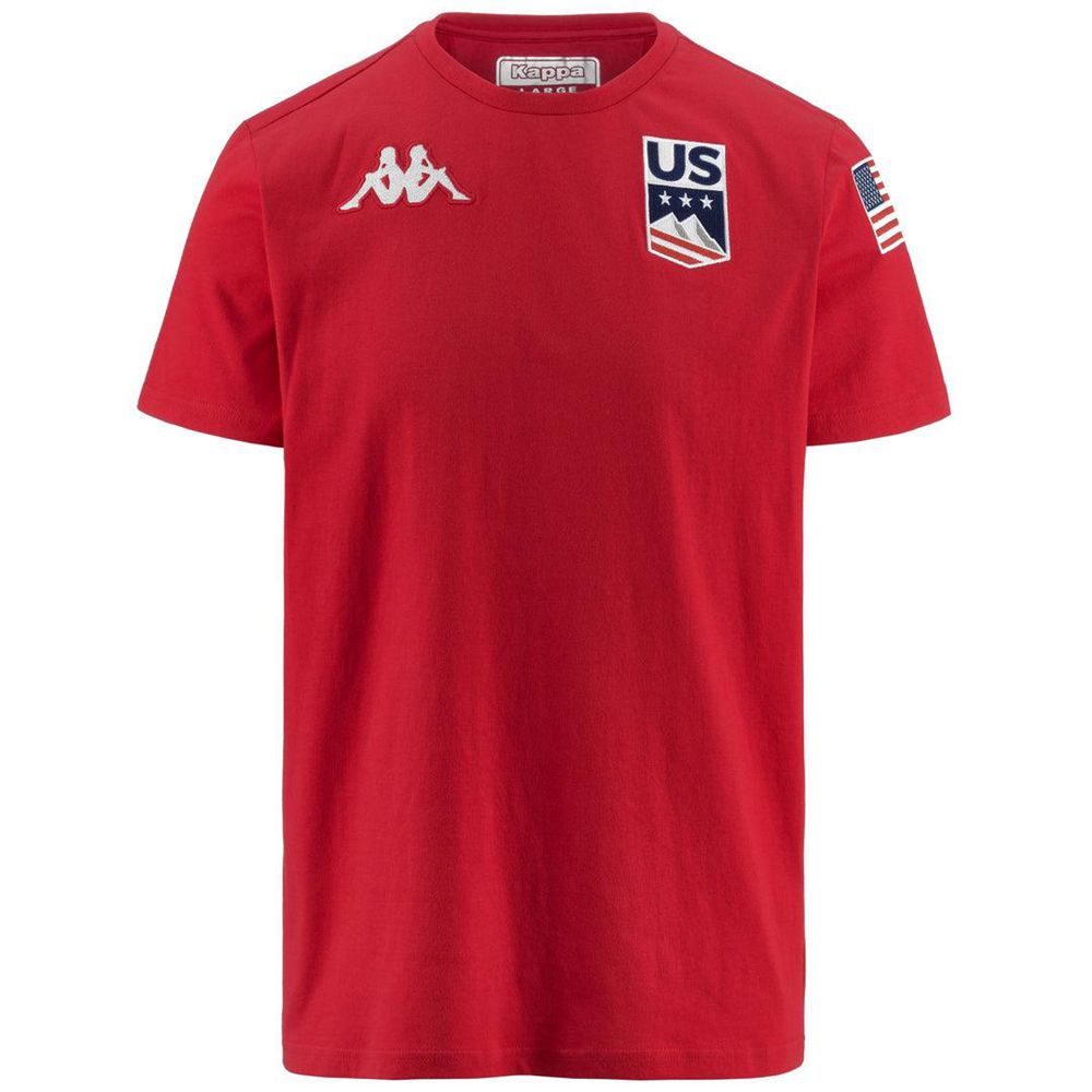 Men Kappa Estessi Us T-Shirt Red | JT0871462