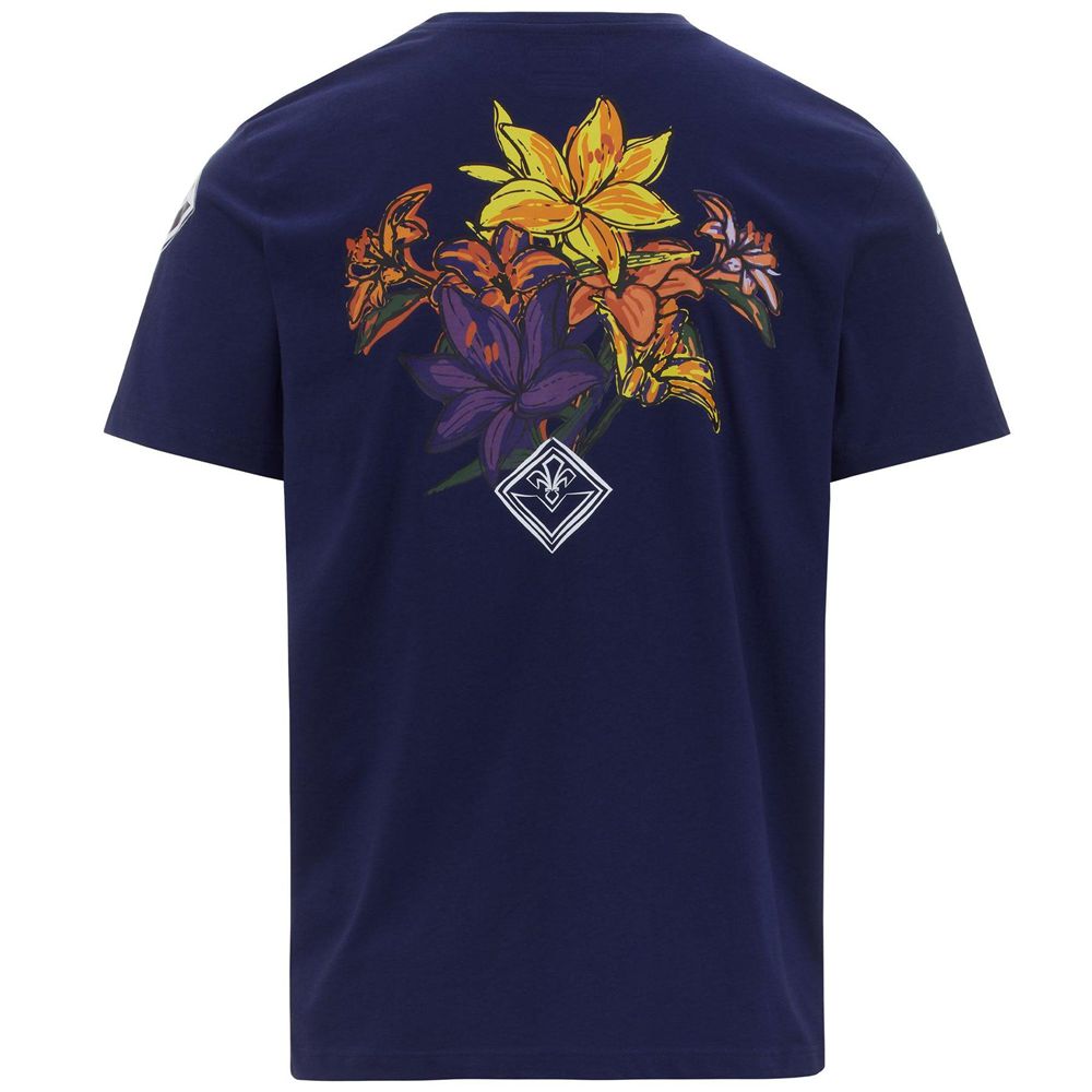 Men Kappa Ferrox Fiorentina T-Shirt Navy | XP1507439