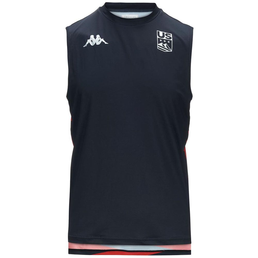 Men Kappa Kombat Drideg Us Tank Top Navy | QR7426035