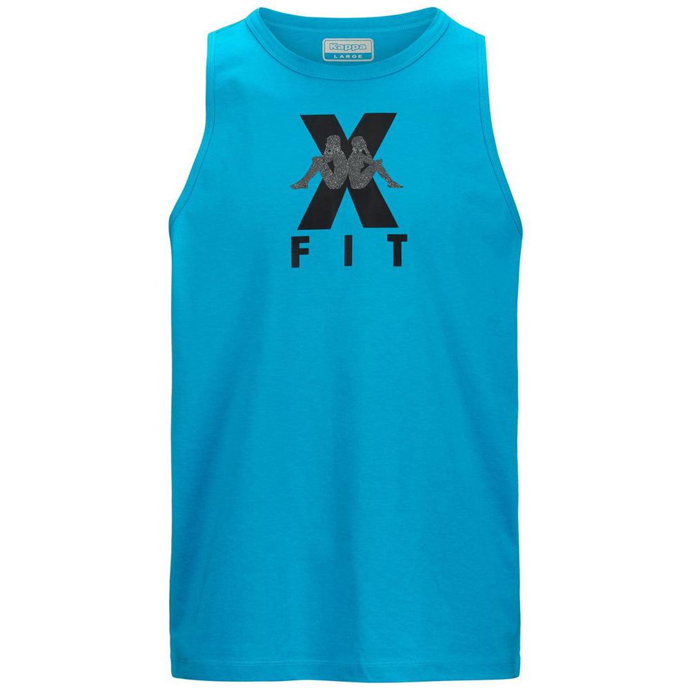 Men Kappa Kombat Wkt Ebolto Tank Top Blue | GL2690153