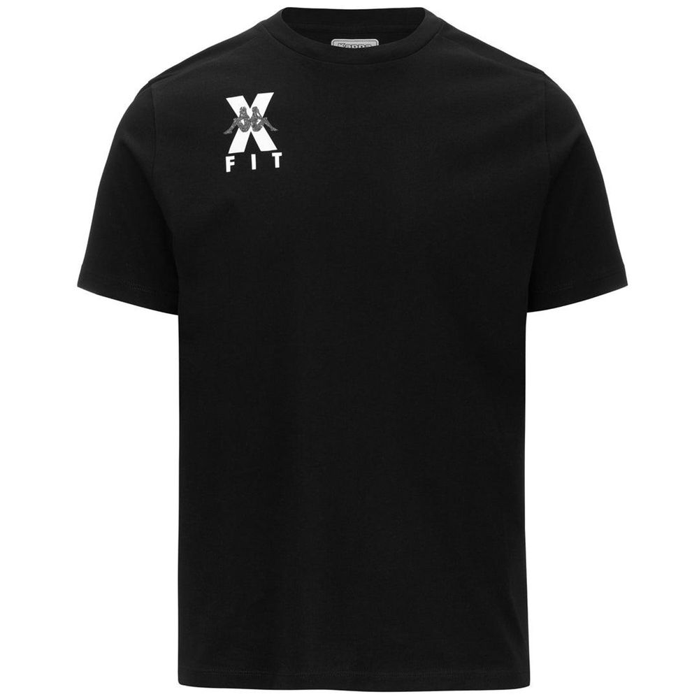 Men Kappa Kombat Wkt Ecairo T-Shirt Black | OD3180259