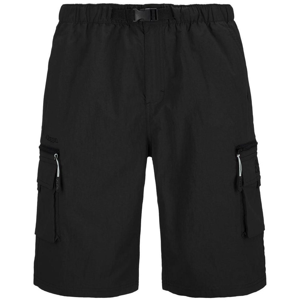 Men Kappa Logo Cargos Shorts Black | OS5481792