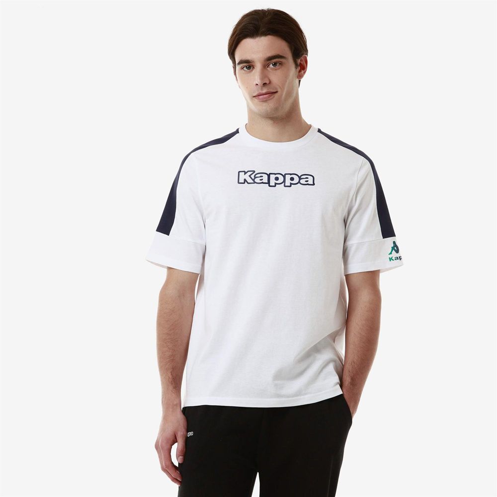 Men Kappa Logo Fagiom T-Shirt White | OR3925607