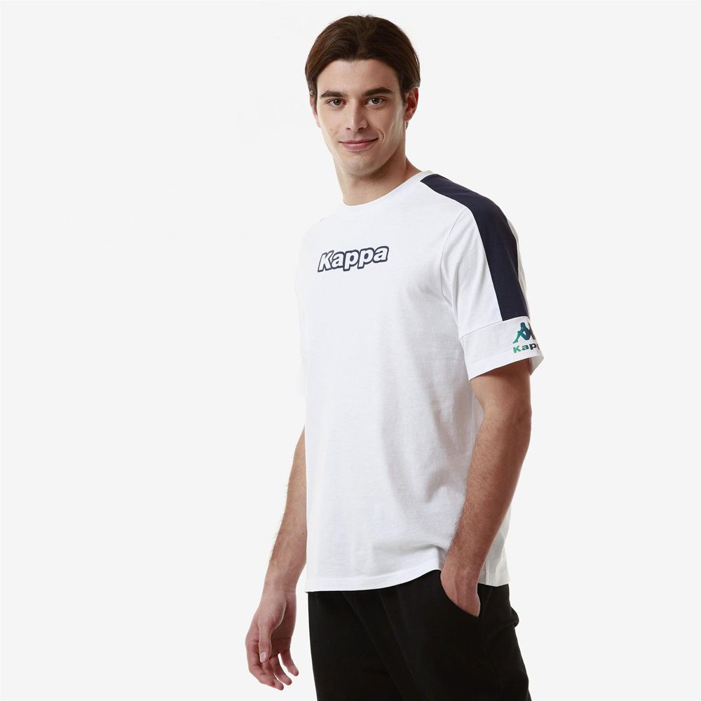 Men Kappa Logo Fagiom T-Shirt White | OR3925607