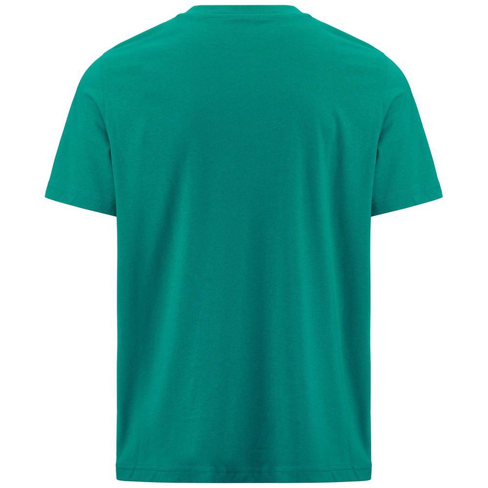 Men Kappa Logo Fardios T-Shirt Green | KU8932506