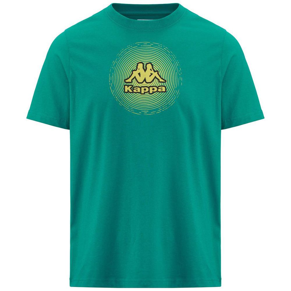 Men Kappa Logo Fardios T-Shirt Green | KU8932506