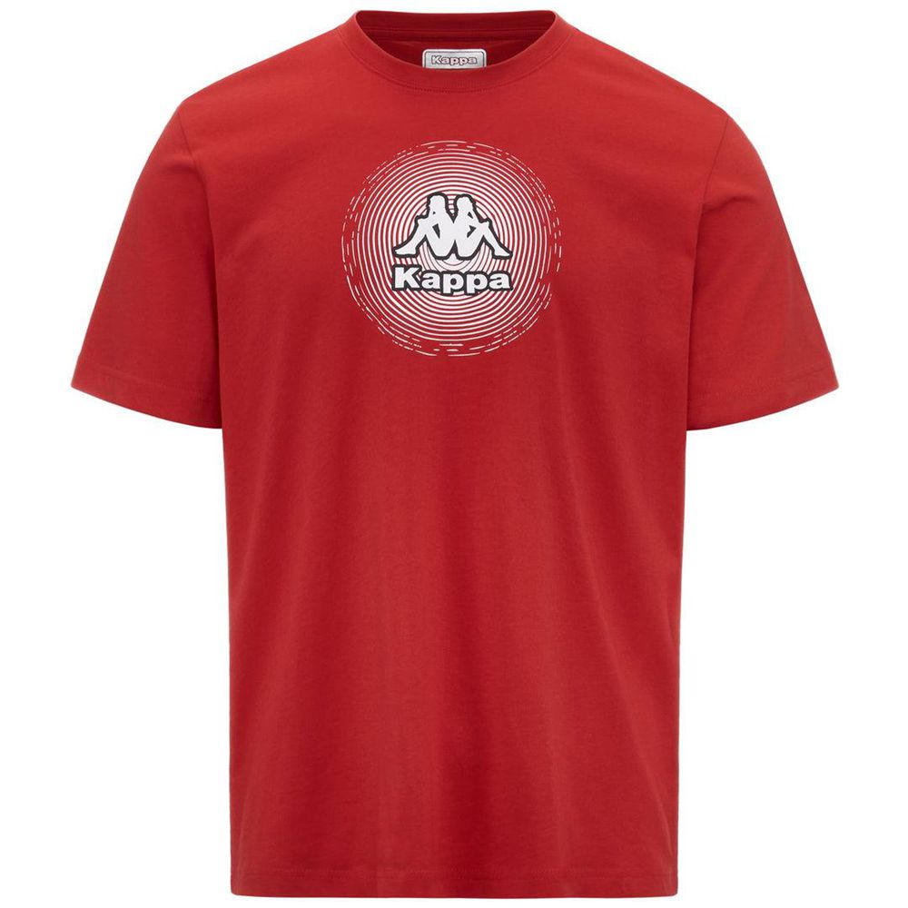 Men Kappa Logo Fardios T-Shirt Red | XR7962431