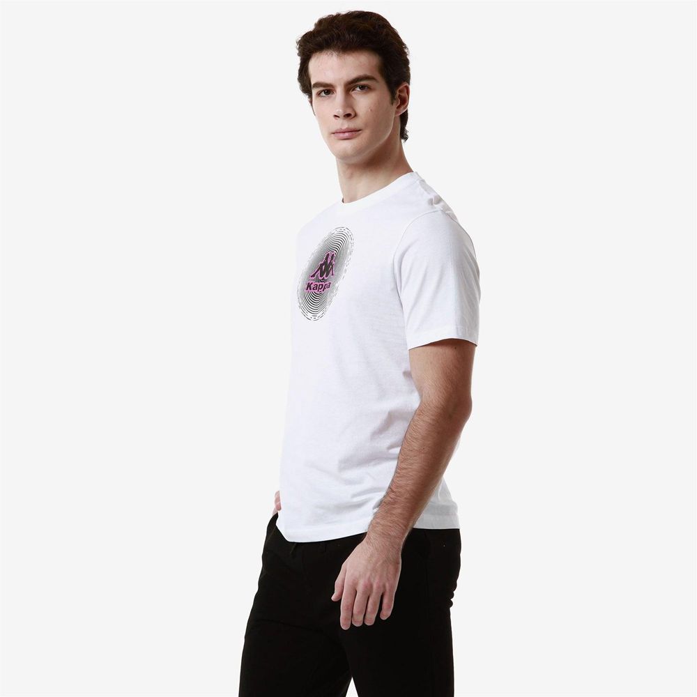 Men Kappa Logo Fardios T-Shirt White | OU9463205