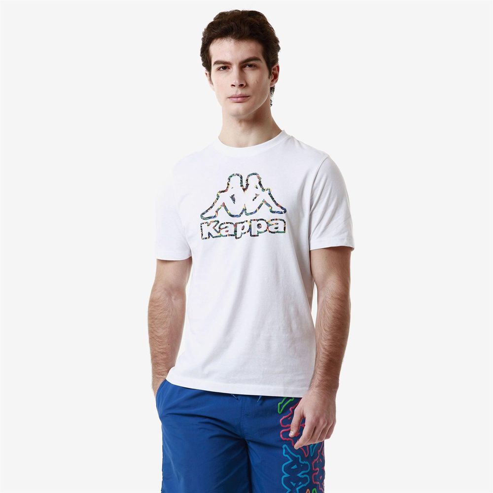 Men Kappa Logo Fario T-Shirt White | MU8517094