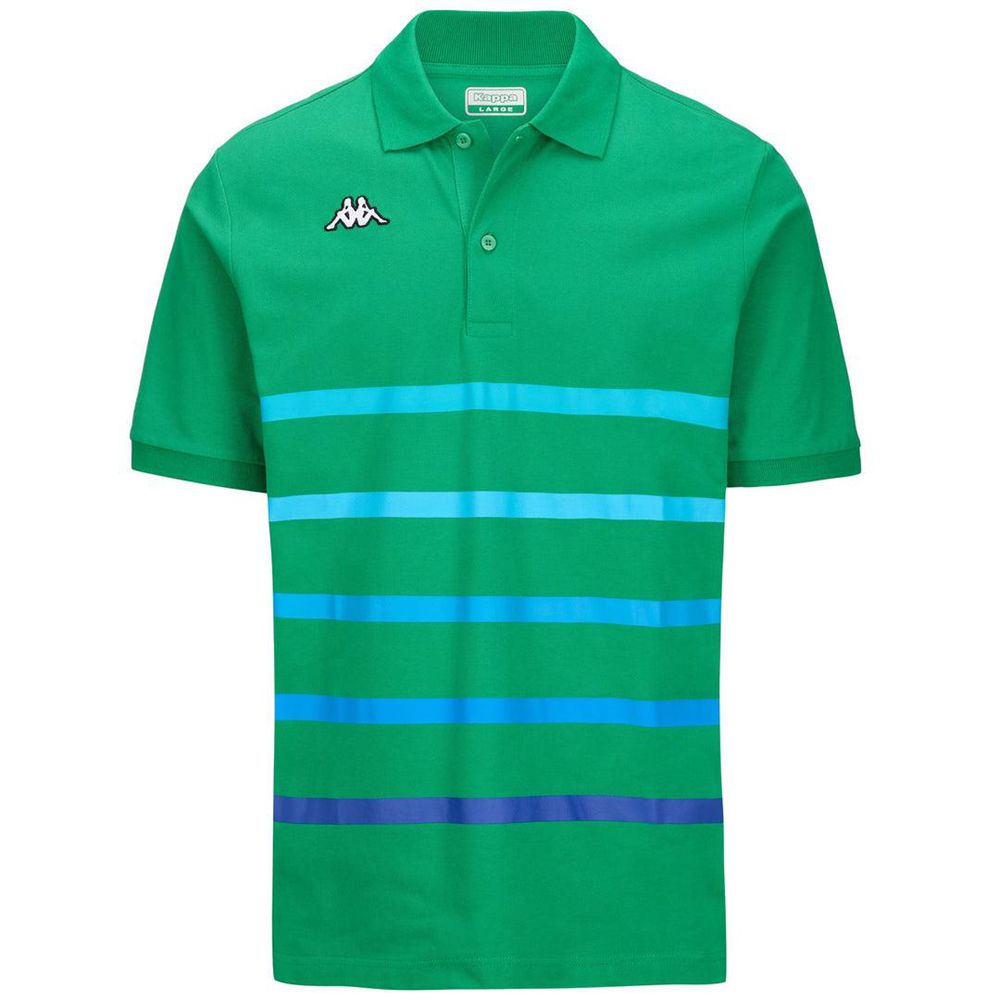 Men Kappa Logo Feystripe Polo Shirt Green | AW2317409