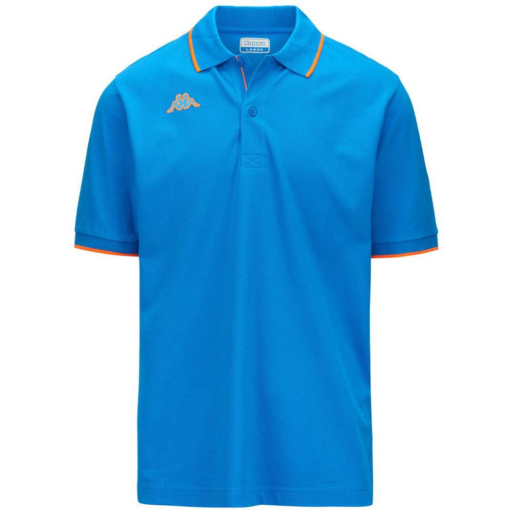 Men Kappa Logo Flu Polo Shirt Blue | AK5746912