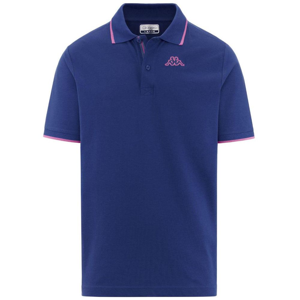 Men Kappa Logo Flu Polo Shirt Blue | MV2596780