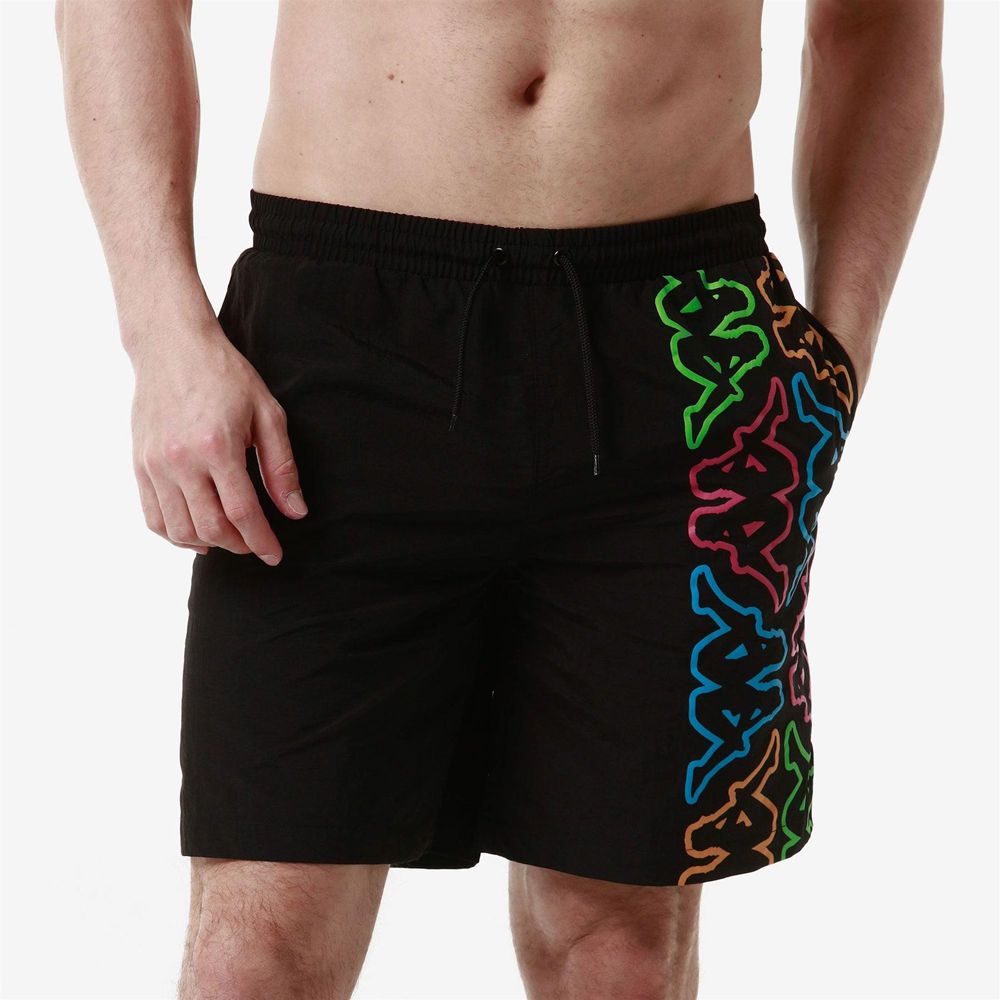 Men Kappa Logo Fokiko Swimwear Black | LI2097813