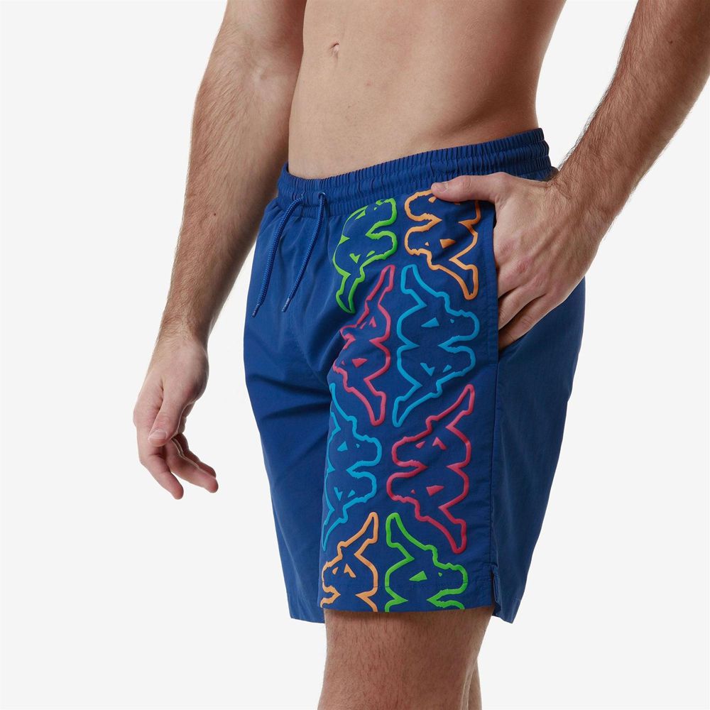 Men Kappa Logo Fokiko Swimwear Blue | PX6102354