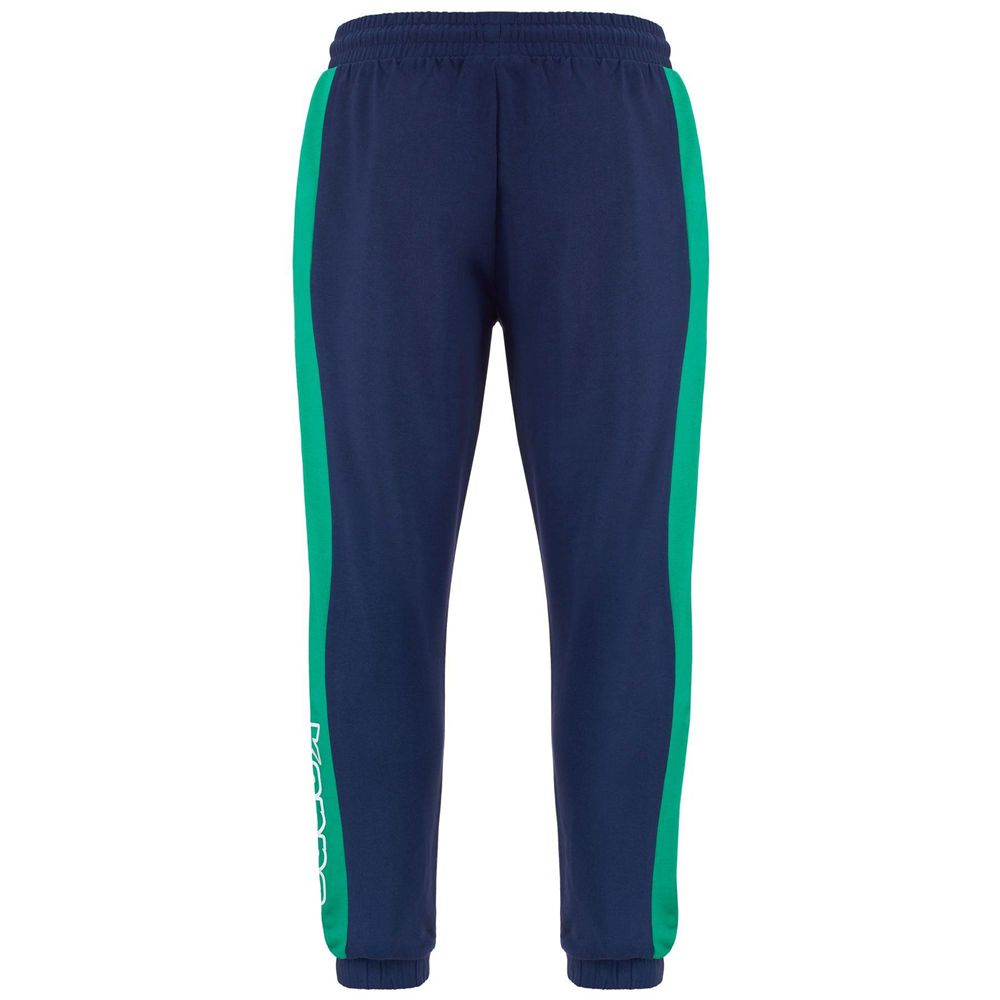 Men Kappa Logo Folio Pants Blue | QP8974026