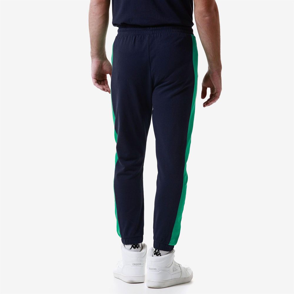 Men Kappa Logo Folio Pants Blue | QP8974026