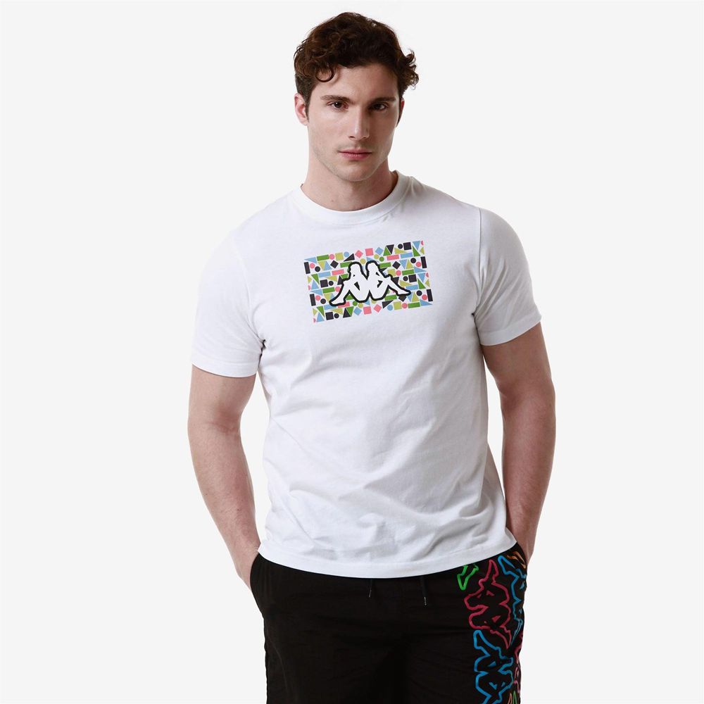 Men Kappa Logo Frezami T-Shirt White | XN9815402