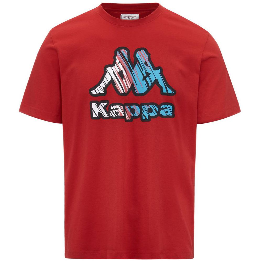 Men Kappa Logo Frillo T-Shirt Red | XD3569072