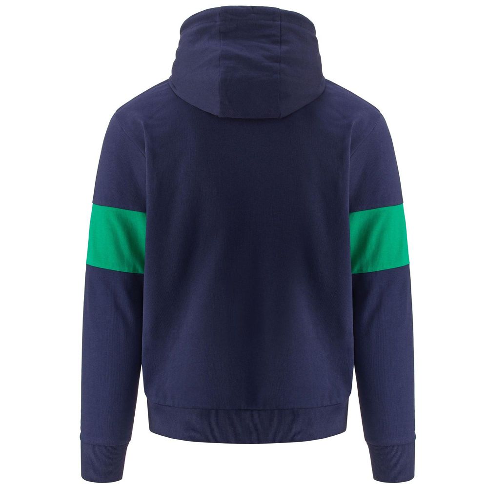 Men Kappa Logo Frofio Hoodie Blue | CS4382567