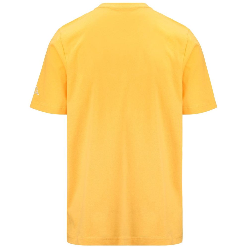 Men Kappa Logo Fromen T-Shirt Yellow | NW1280635