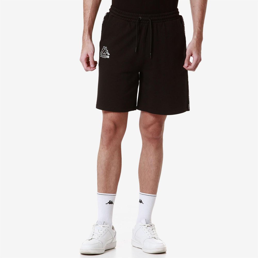 Men Kappa Logo Fulto Shorts Black | WQ0953247