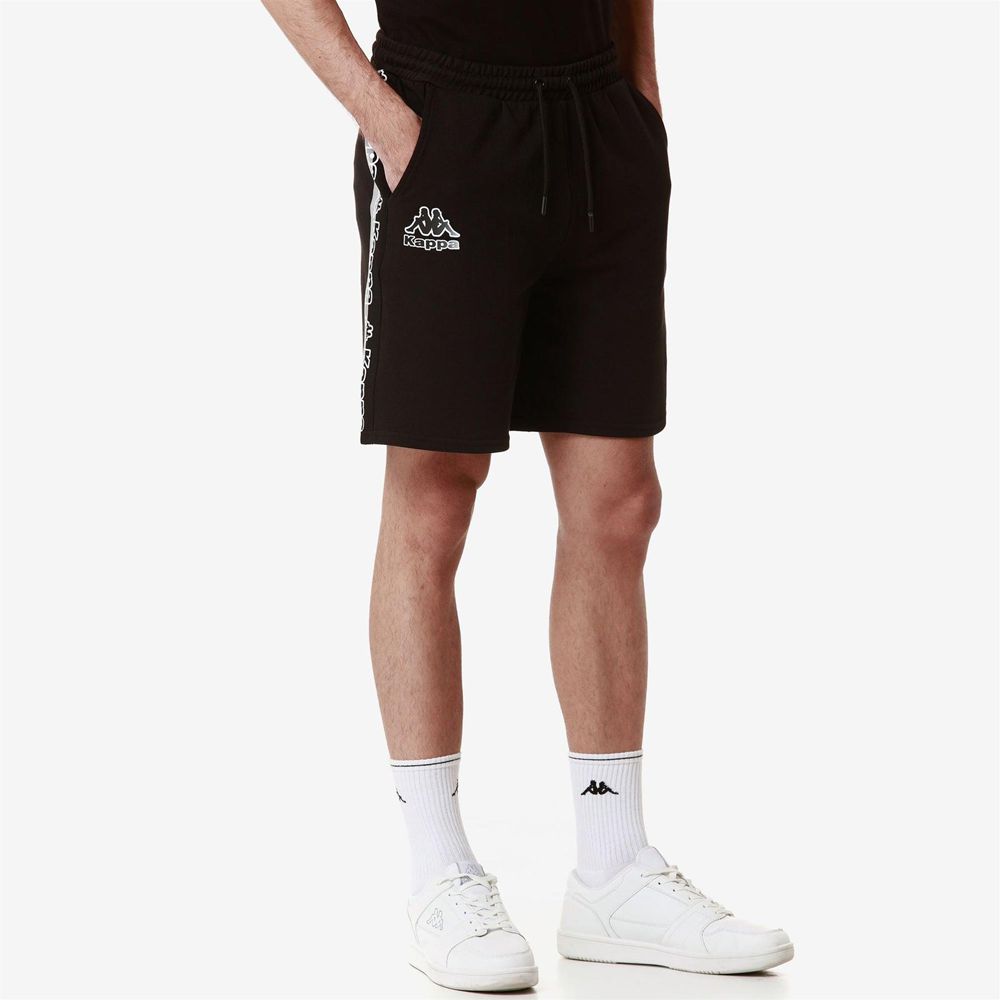 Men Kappa Logo Fulto Shorts Black | WQ0953247